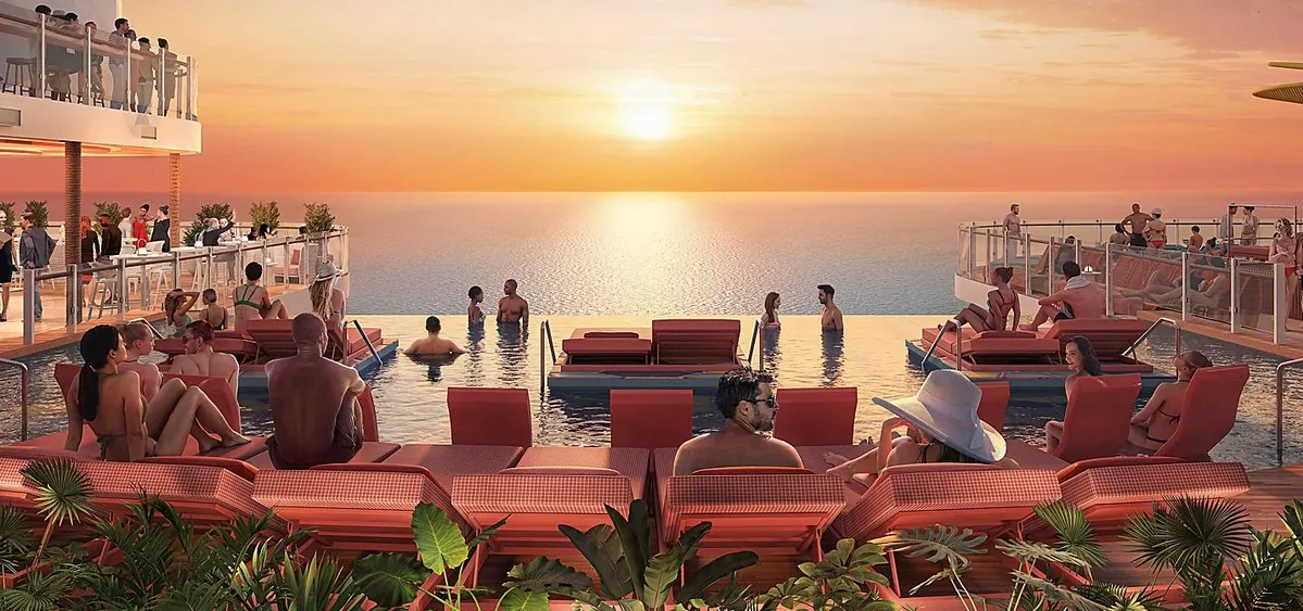 3- THE HIDEAWAY <br> PISCINA SUSPENDIDA SOBRE EL OCÉANO