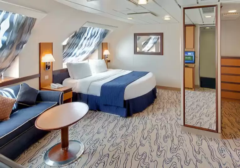 Cabina ultra espaciosa con vista al mar