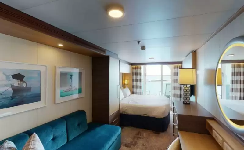 Cabina con vista al mar y balcón