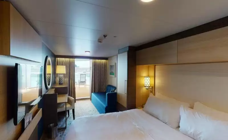 Cabina con vista al mar y gran balcón